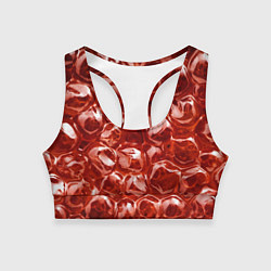 Топик спортивный женский Красный Лед, цвет: 3D-принт