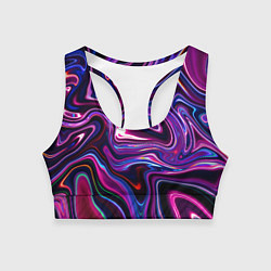 Топик спортивный женский Abstract Fluid, цвет: 3D-принт