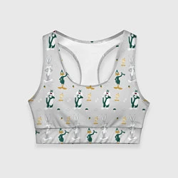 Топик спортивный женский Looney Tunes pattern, цвет: 3D-принт