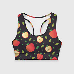 Топик спортивный женский Яблочный узор, цвет: 3D-принт