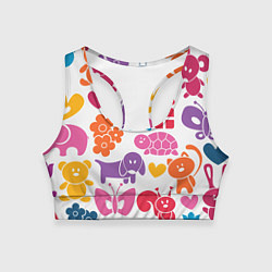 Женский спортивный топ Звери, детская