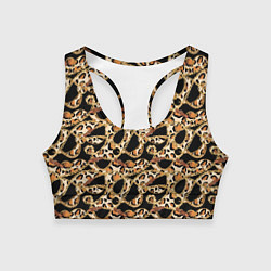Топик спортивный женский Versace Леопардовая текстура, цвет: 3D-принт
