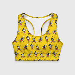 Топик спортивный женский Микки Маус: Паттерн цвета 3D-принт — фото 1