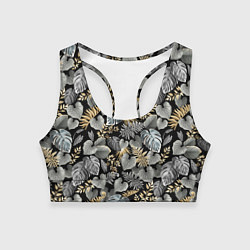 Женский спортивный топ Серебряные листочки