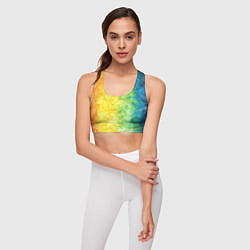 Топик спортивный женский Разноцветный акварель градиент, цвет: 3D-принт — фото 2