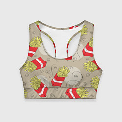 Топик спортивный женский Фастфуд - Картошка фри, цвет: 3D-принт