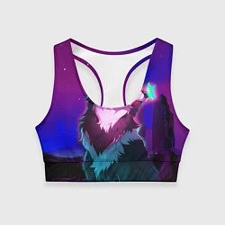 Топик спортивный женский Сказочный волк, цвет: 3D-принт
