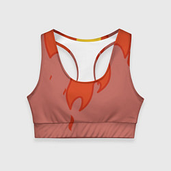 Топик спортивный женский Ты горишь как огонь v2, цвет: 3D-принт