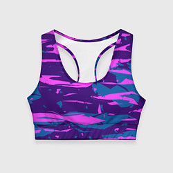 Топик спортивный женский CYBERSTYLE NEON CAMOUFLAGE, цвет: 3D-принт