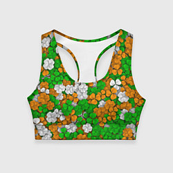 Топик спортивный женский Ирландский клевер, цвет: 3D-принт