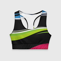 Топик спортивный женский Волны, цвет: 3D-принт