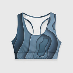 Топик спортивный женский Абстракция бумажные волны, цвет: 3D-принт