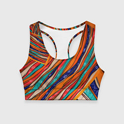 Топик спортивный женский Абстрактное течение, цвет: 3D-принт