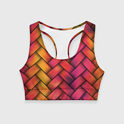 Топик спортивный женский Colorful weave, цвет: 3D-принт