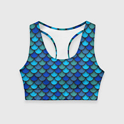 Топик спортивный женский Чешуя рыбы, цвет: 3D-принт