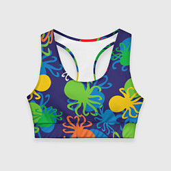 Топик спортивный женский Осьминоги, цвет: 3D-принт