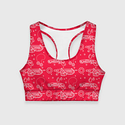 Топик спортивный женский Gears pattern, цвет: 3D-принт