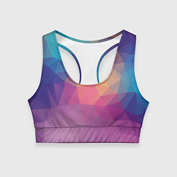 Топик спортивный женский Цветные полигоны - Градиент, цвет: 3D-принт