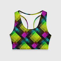 Топик спортивный женский Абстрактный разноцветный узор, цвет: 3D-принт