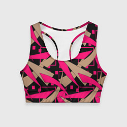 Топик спортивный женский Яркий абстрактный узор, цвет: 3D-принт