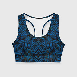 Топик спортивный женский Черно-синяя мандала, цвет: 3D-принт