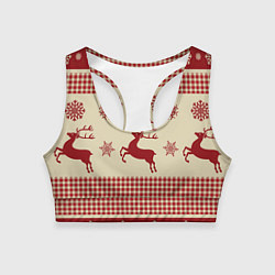 Топик спортивный женский Олени, цвет: 3D-принт