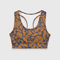 Топик спортивный женский Морская гуашь, цвет: 3D-принт