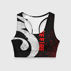 Топик спортивный женский GARENA FREE FIRE, ЛОГО ИГРЫ ДРАКОН, цвет: 3D-принт