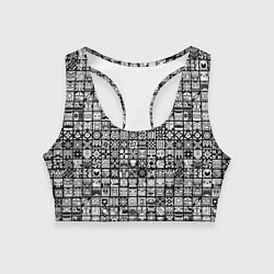 Женский спортивный топ Geometry Dash: BW Pattern