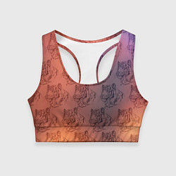 Топик спортивный женский Тигровый паттерн, цвет: 3D-принт