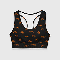 Топик спортивный женский Тигры паттерн Tigers pattern, цвет: 3D-принт