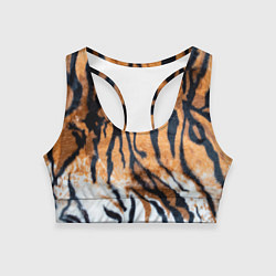 Топик спортивный женский Шкура тигра Новый год 2022, цвет: 3D-принт