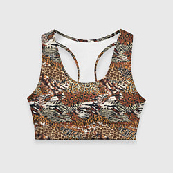 Женский спортивный топ Шкуры Диких Животных
