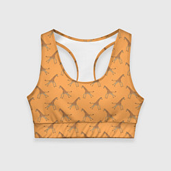 Топик спортивный женский Жирафы паттерн, цвет: 3D-принт