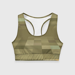 Топик спортивный женский Пиксельный военный фон, цвет: 3D-принт