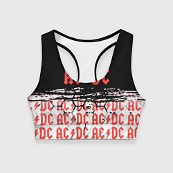 Топик спортивный женский ACDC переменный ток, цвет: 3D-принт