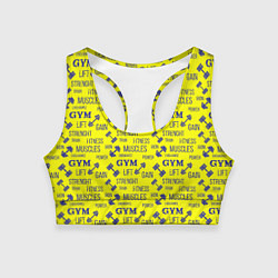Топик спортивный женский GYM Спортзал, цвет: 3D-принт