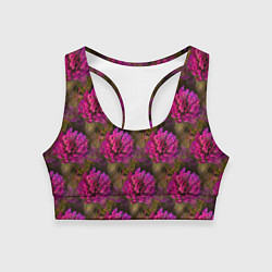 Топик спортивный женский Полевые цветы паттерн, цвет: 3D-принт