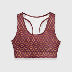 Топик спортивный женский Gold & Red pattern, цвет: 3D-принт