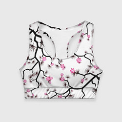 Топик спортивный женский Цветущий шиповник, цвет: 3D-принт