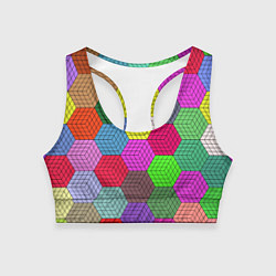 Топик спортивный женский Геометрический узор Pattern, цвет: 3D-принт