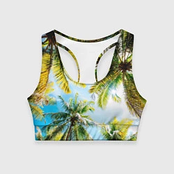 Топик спортивный женский Пальмы под солнцем, цвет: 3D-принт