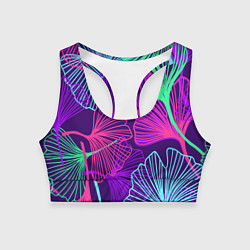 Топик спортивный женский Neon color pattern Fashion 2023, цвет: 3D-принт