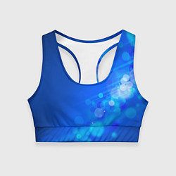 Топик спортивный женский Блики на синем фоне, цвет: 3D-принт