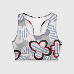 Топик спортивный женский Серая полоска Тома Брауна, цвет: 3D-принт