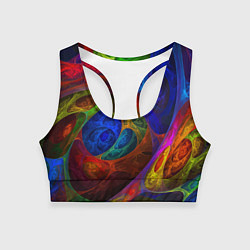 Топик спортивный женский Абстрактная мультивселенная паттерн Abstraction, цвет: 3D-принт