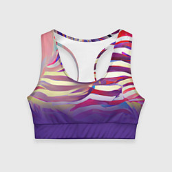 Топик спортивный женский Красочные полосы, цвет: 3D-принт
