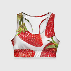 Топик спортивный женский Strawberries, цвет: 3D-принт