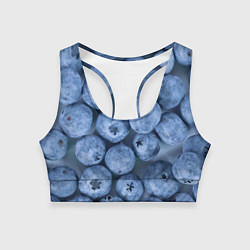 Топик спортивный женский Голубика - фон, цвет: 3D-принт