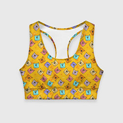 Топик спортивный женский Цветные котики и лапки, цвет: 3D-принт
